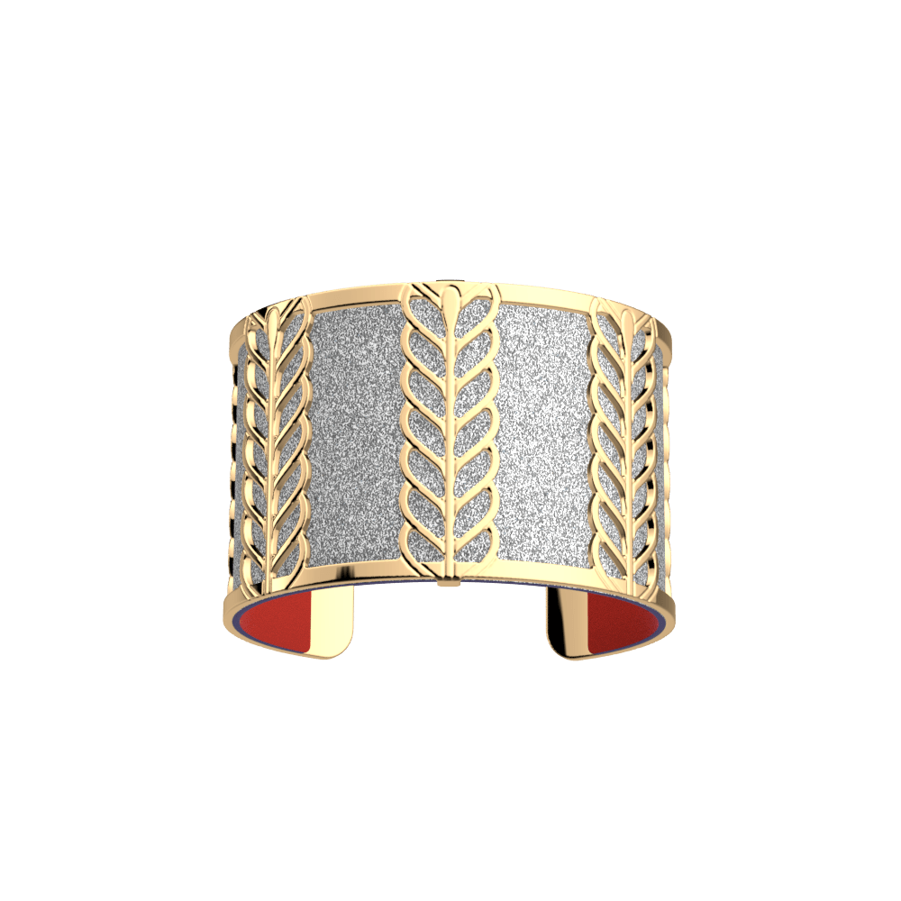 Palme Bracelet, Gold finish, Rouge Patriote / Paillettes argentées image number 2